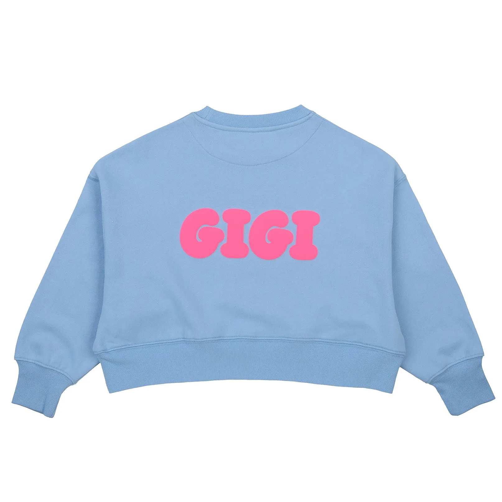 Girls Dutch Blue Cropped Crew Neck Jumper