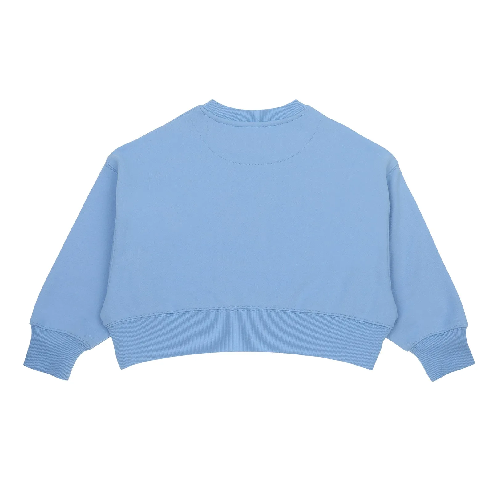 Girls Dutch Blue Cropped Crew Neck Jumper