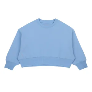 Girls Dutch Blue Cropped Crew Neck Jumper