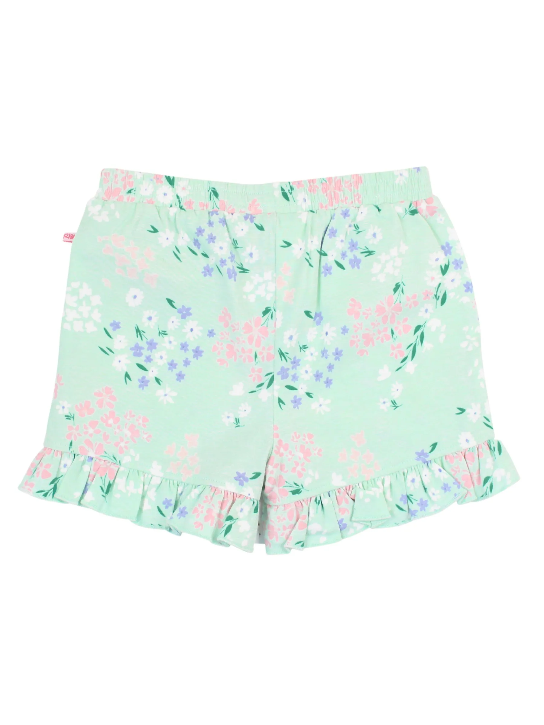 GIRLS KNIT RUFFLE HEM SHORTS