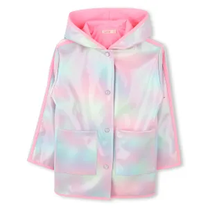 Girls Pink Tie Dye Rain Coat