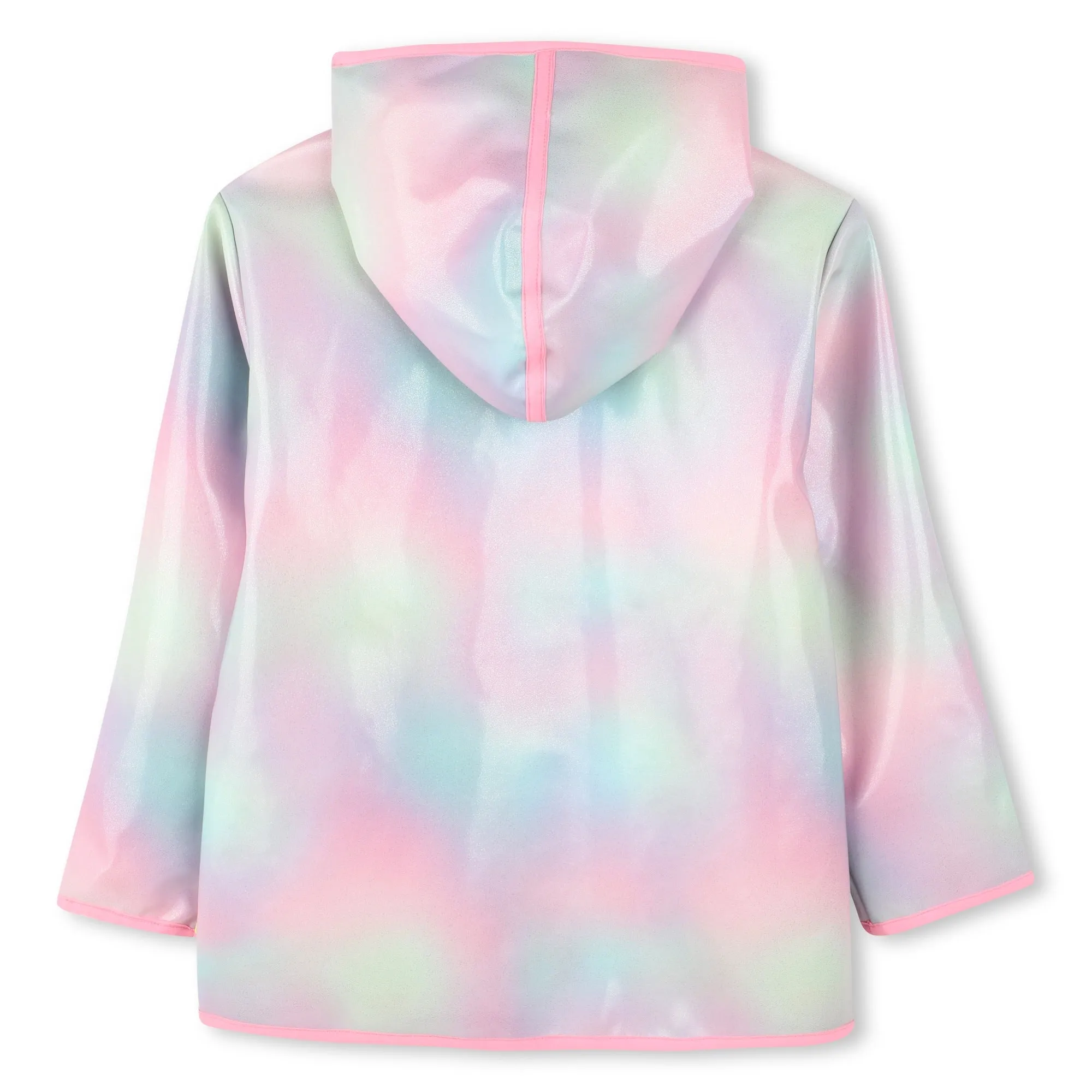 Girls Pink Tie Dye Rain Coat