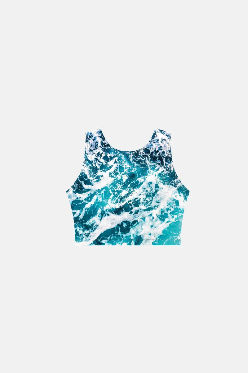 Girls Rough Sea Cropped Singlets