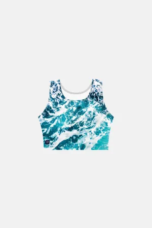 Girls Rough Sea Cropped Singlets