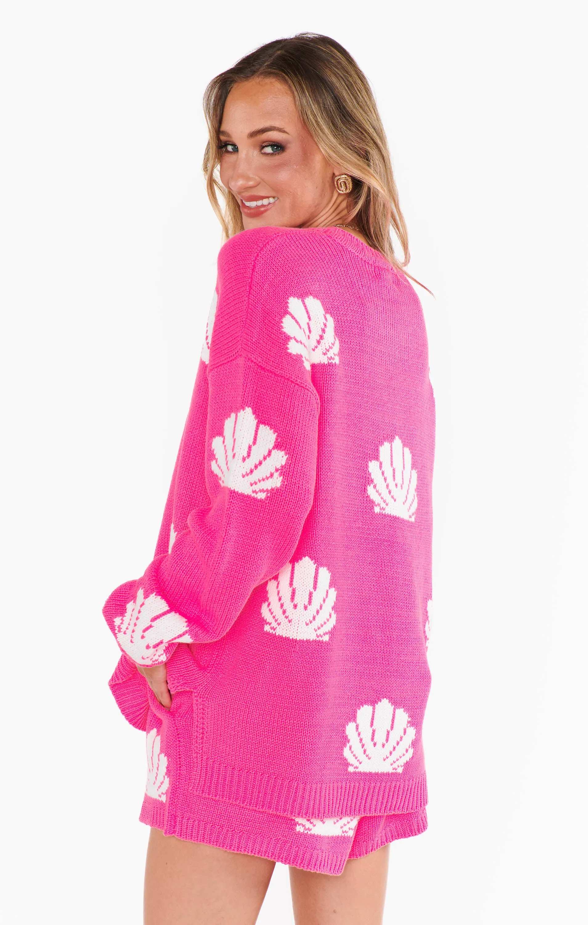 Go To Sweater ~ Hot Pink Shell Knit