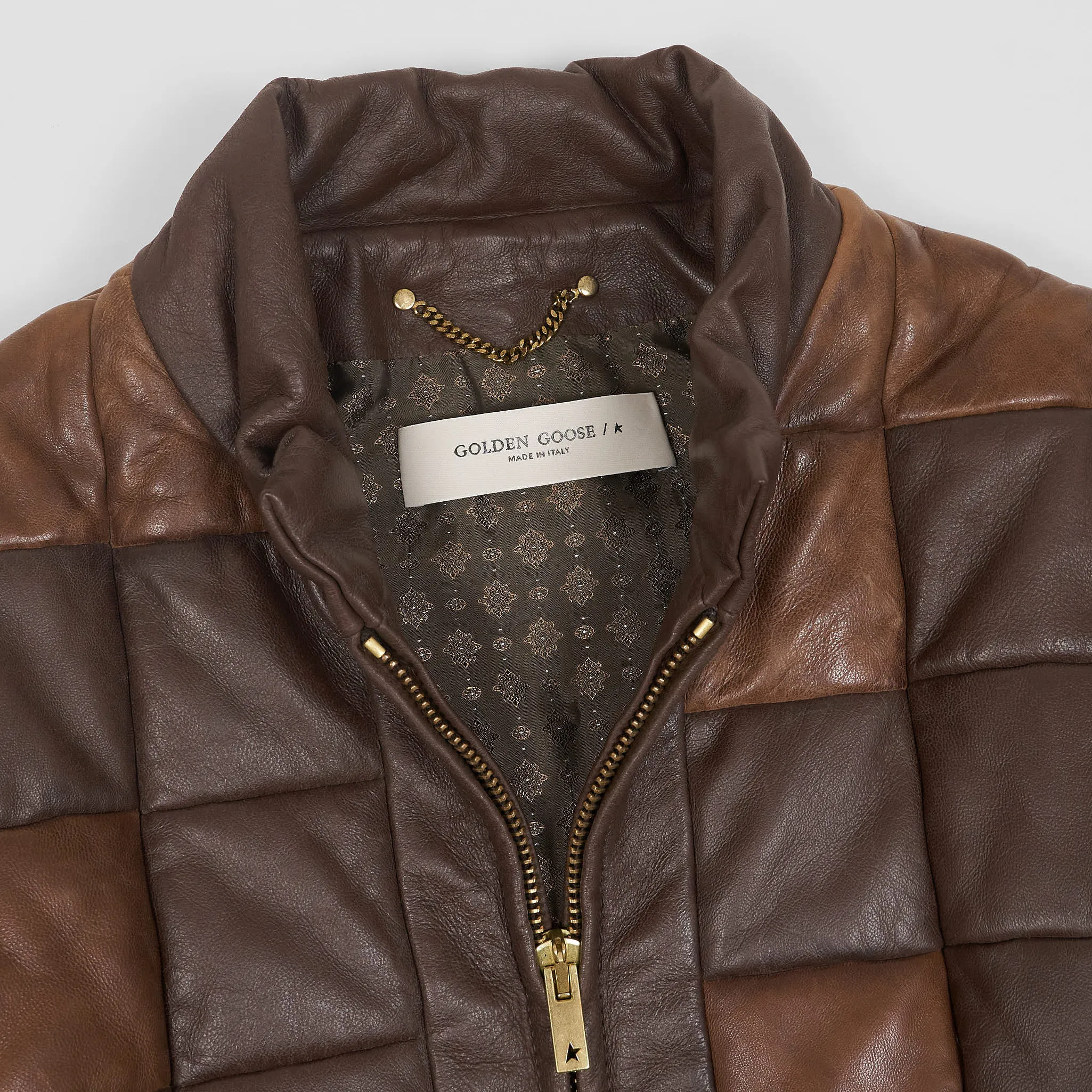 Golden Goose Patchwork Leather Bomber  Jacket