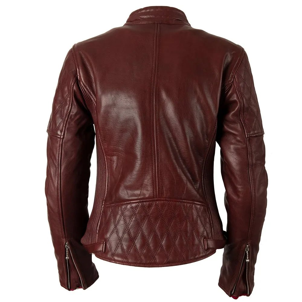 GOLDTOP LADIES BOBBER JACKET (CE ARMOURED) - BURGUNDY - SIZE 10 - LAST ONE!