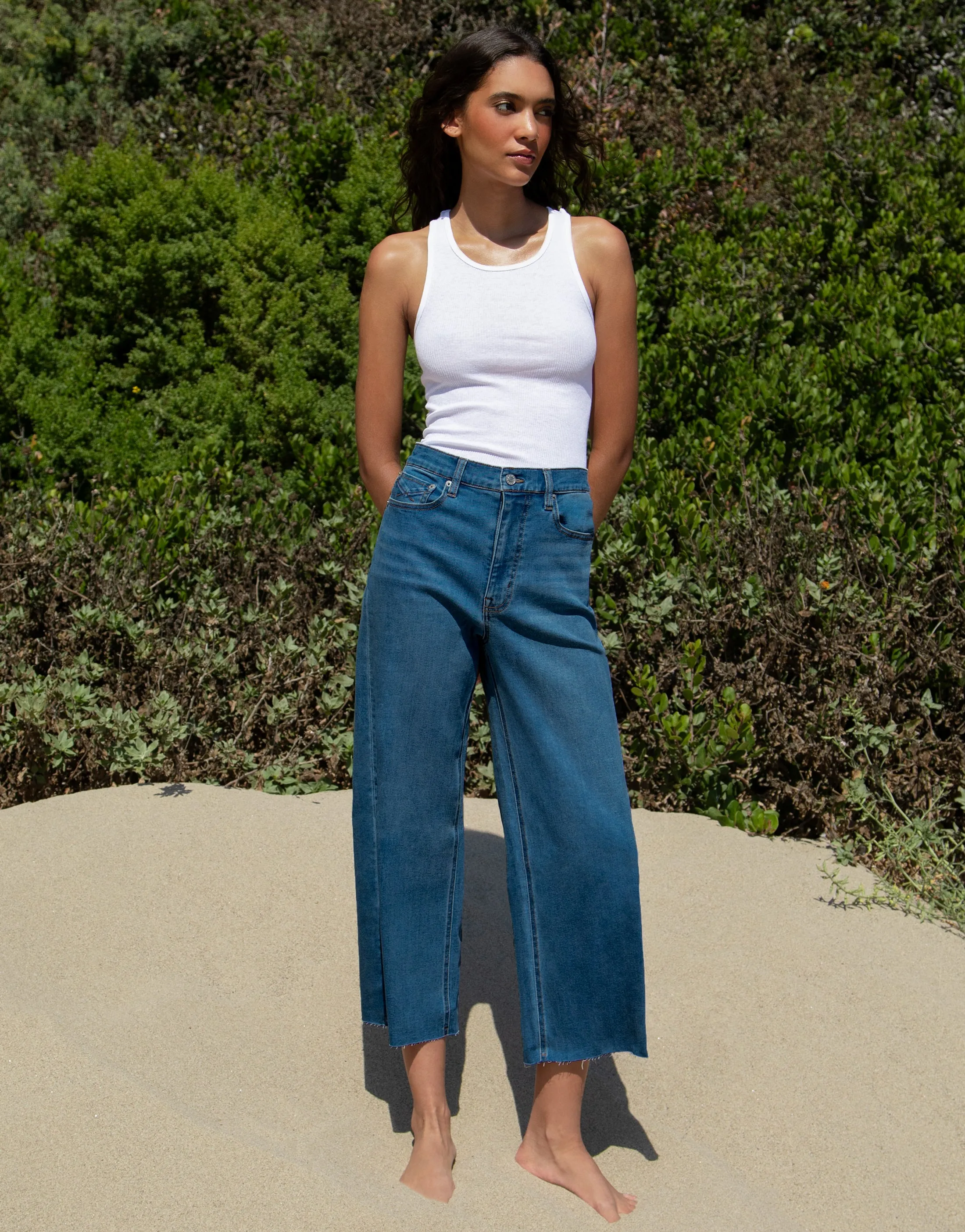 GRETA Mid-Rise Cropped Wide Leg in Franklin