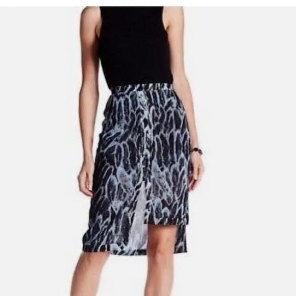Halston Heritage Vulcan Feathers Tiered Hem Skirt, NWT, Size 2, MSRP $275