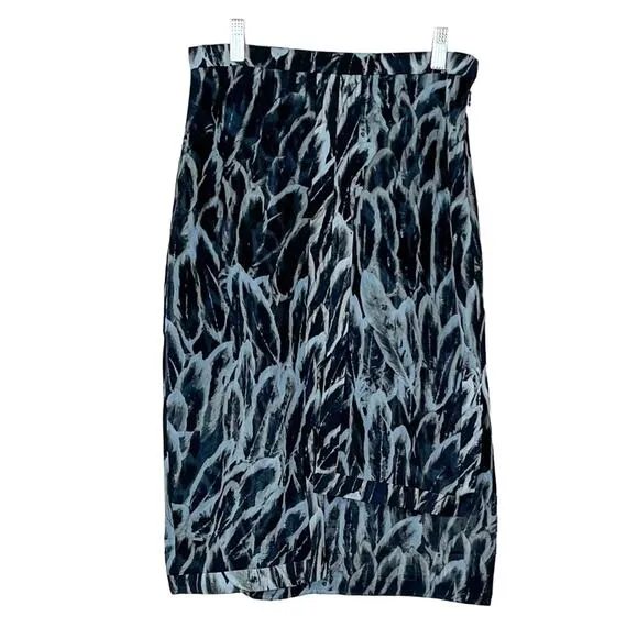 Halston Heritage Vulcan Feathers Tiered Hem Skirt, NWT, Size 2, MSRP $275