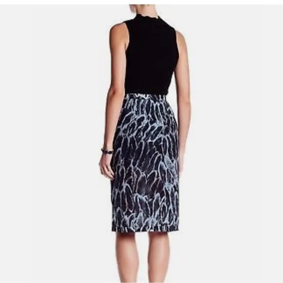 Halston Heritage Vulcan Feathers Tiered Hem Skirt, NWT, Size 2, MSRP $275