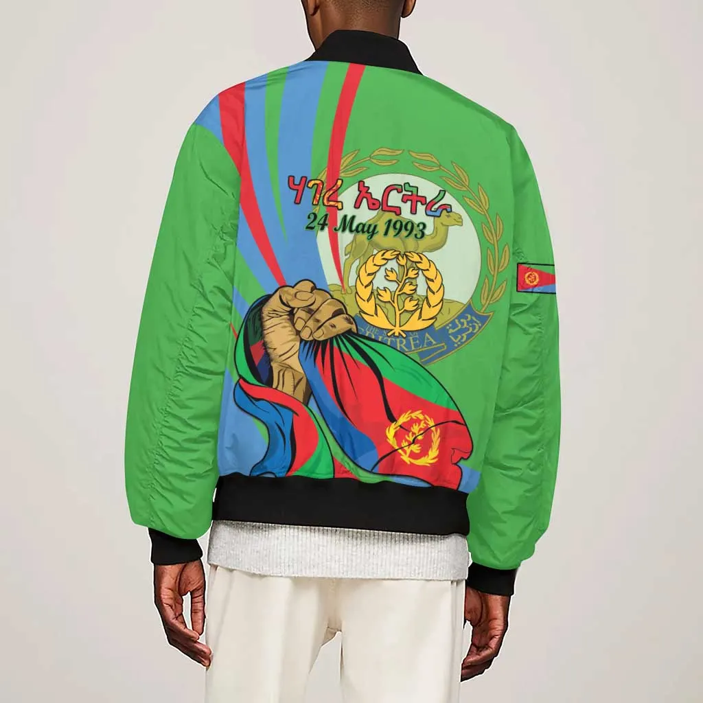 Happy Eritrea Independence Day Sleeve Zip Bomber Jacket 34th Anniversary LT15
