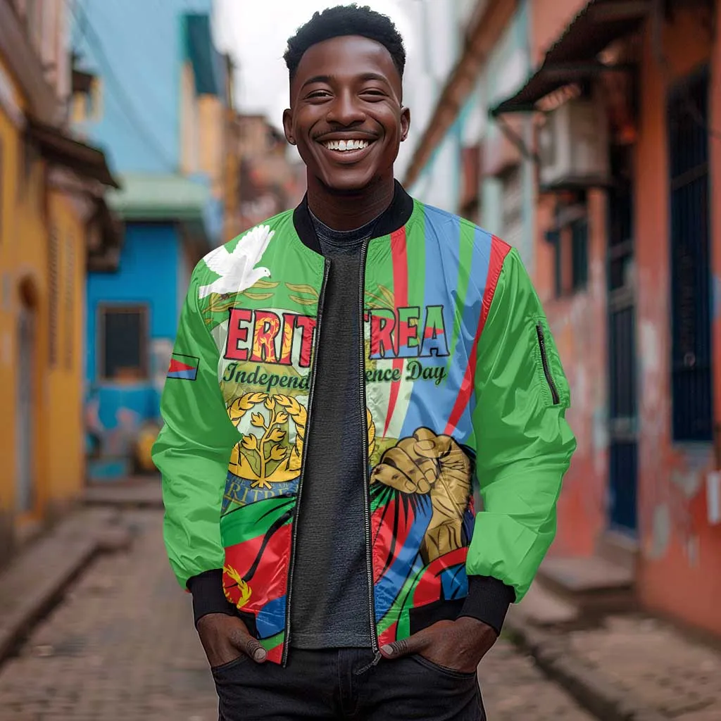 Happy Eritrea Independence Day Sleeve Zip Bomber Jacket 34th Anniversary LT15