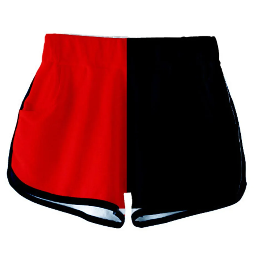 Harley Quinn Cosplay Costume Crop Top Shorts Two Piece Sets