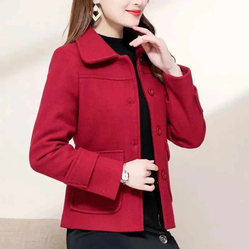 Henriette™ | Single-breasted Turn-down Collar Short Coat