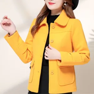 Henriette™ | Single-breasted Turn-down Collar Short Coat
