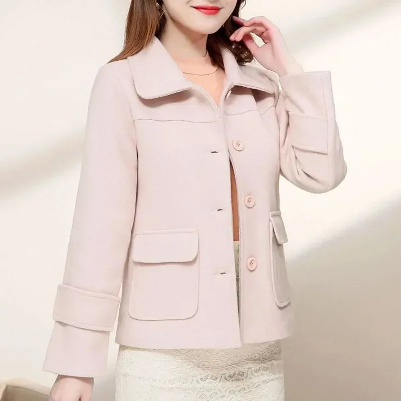 Henriette™ | Single-breasted Turn-down Collar Short Coat