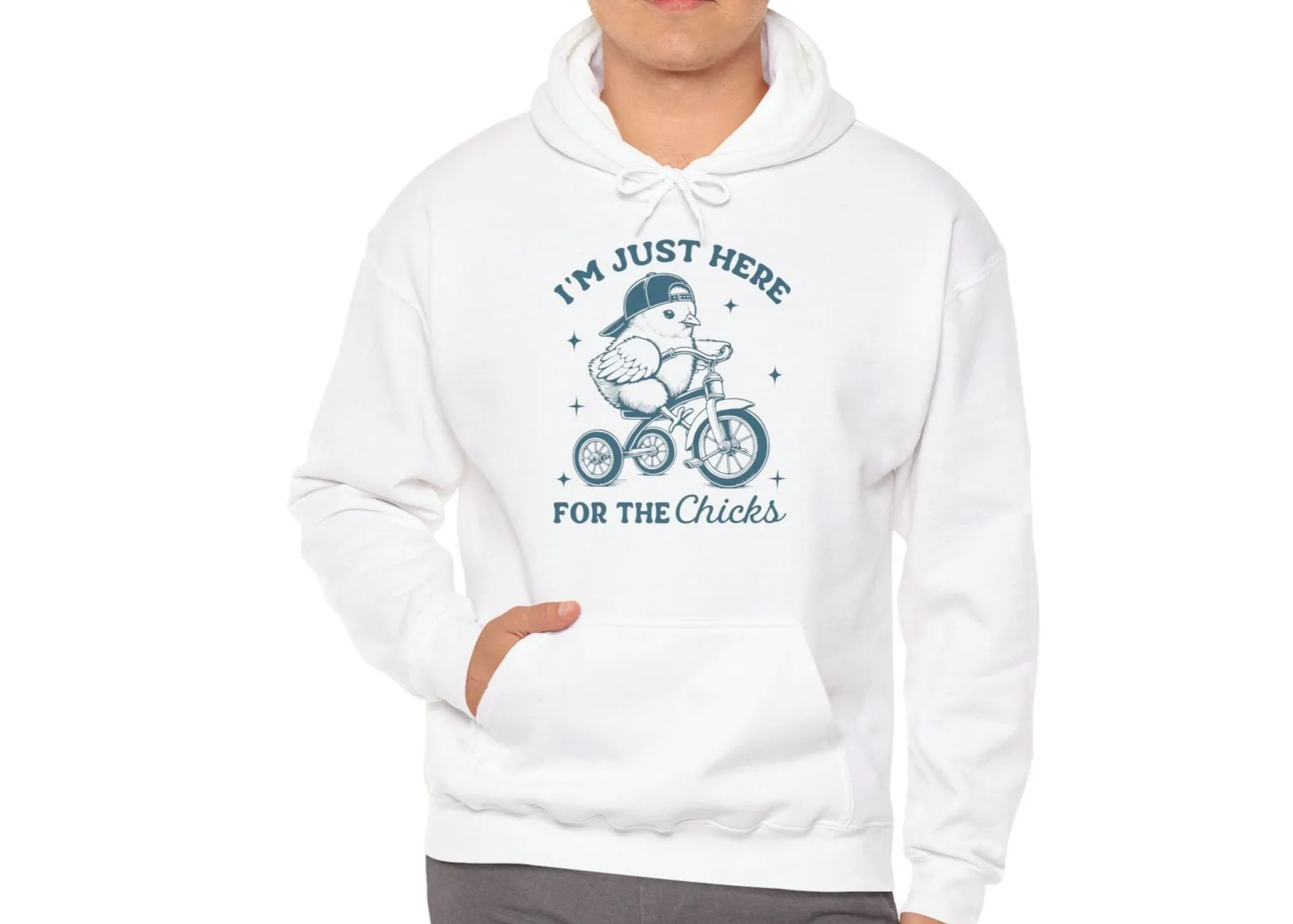Here For The Chicks Easter Hoodie