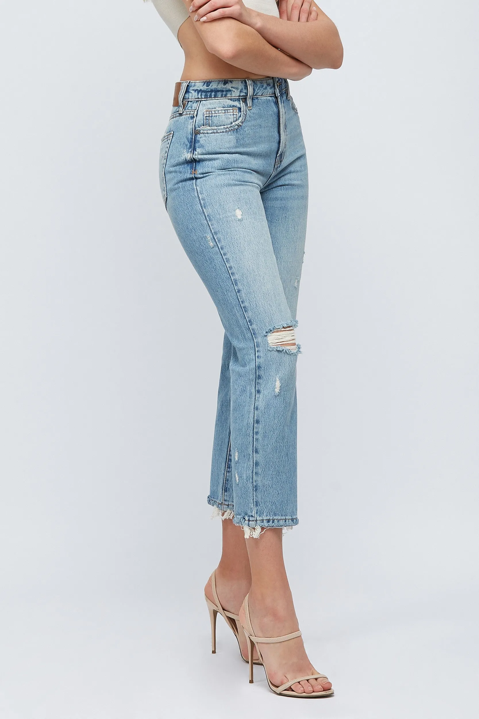 HIDDEN Tracey High Rise Cropped Straight