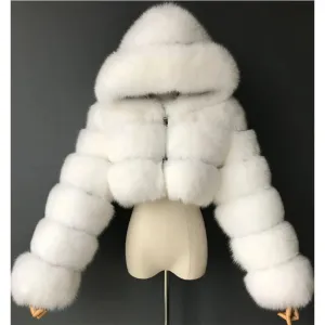 High Quality Furry Cropped Faux Fur Coats and Jackets Women Fluffy Top