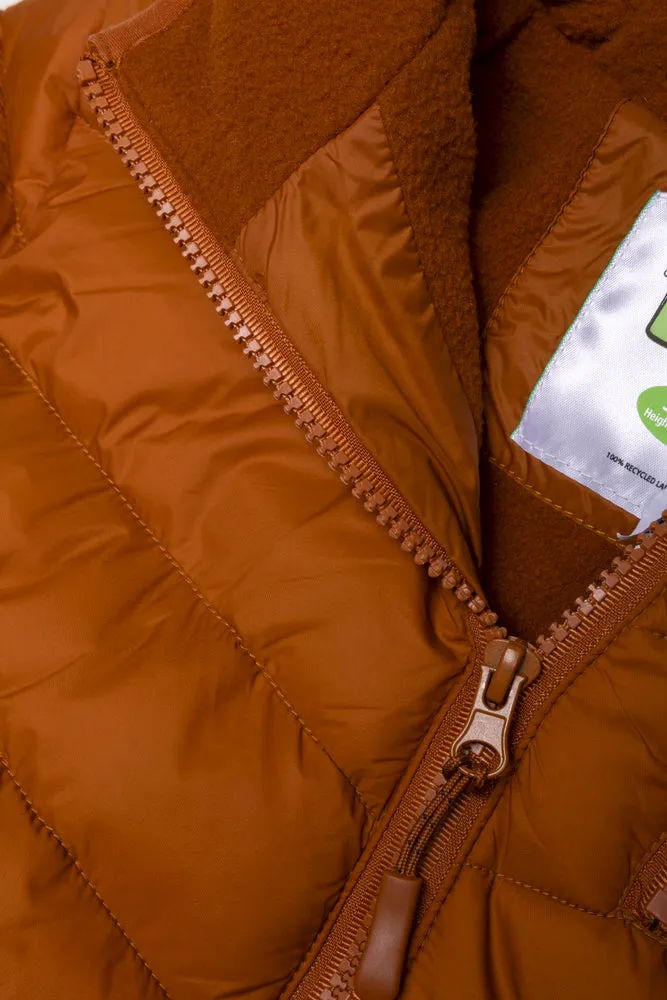 Hooded Puffer Jacket Rust