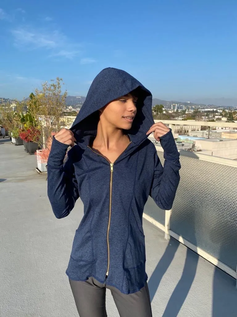 HOODIE MICROFIBER BLUE