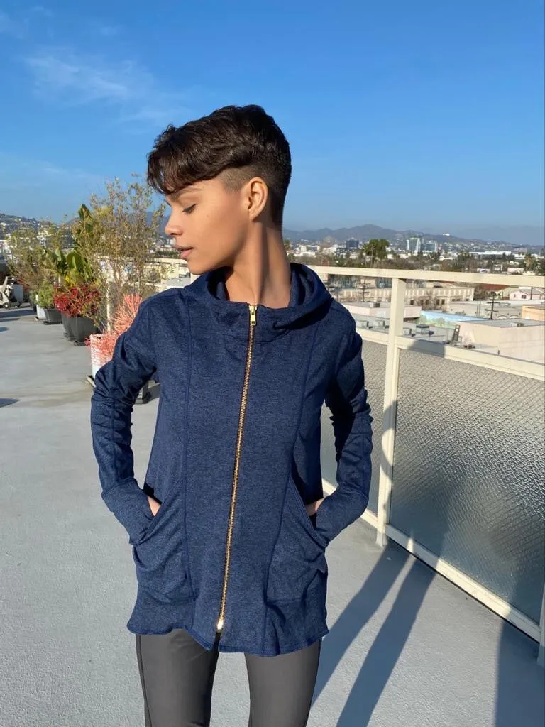 HOODIE MICROFIBER BLUE