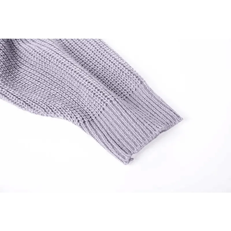 Hot Look Stylish Women's Knitted Cardigans Sweater Fashionable Autumn Long Sleeve Loose Coat Casual Button Thick V Neck Solid Female Tops