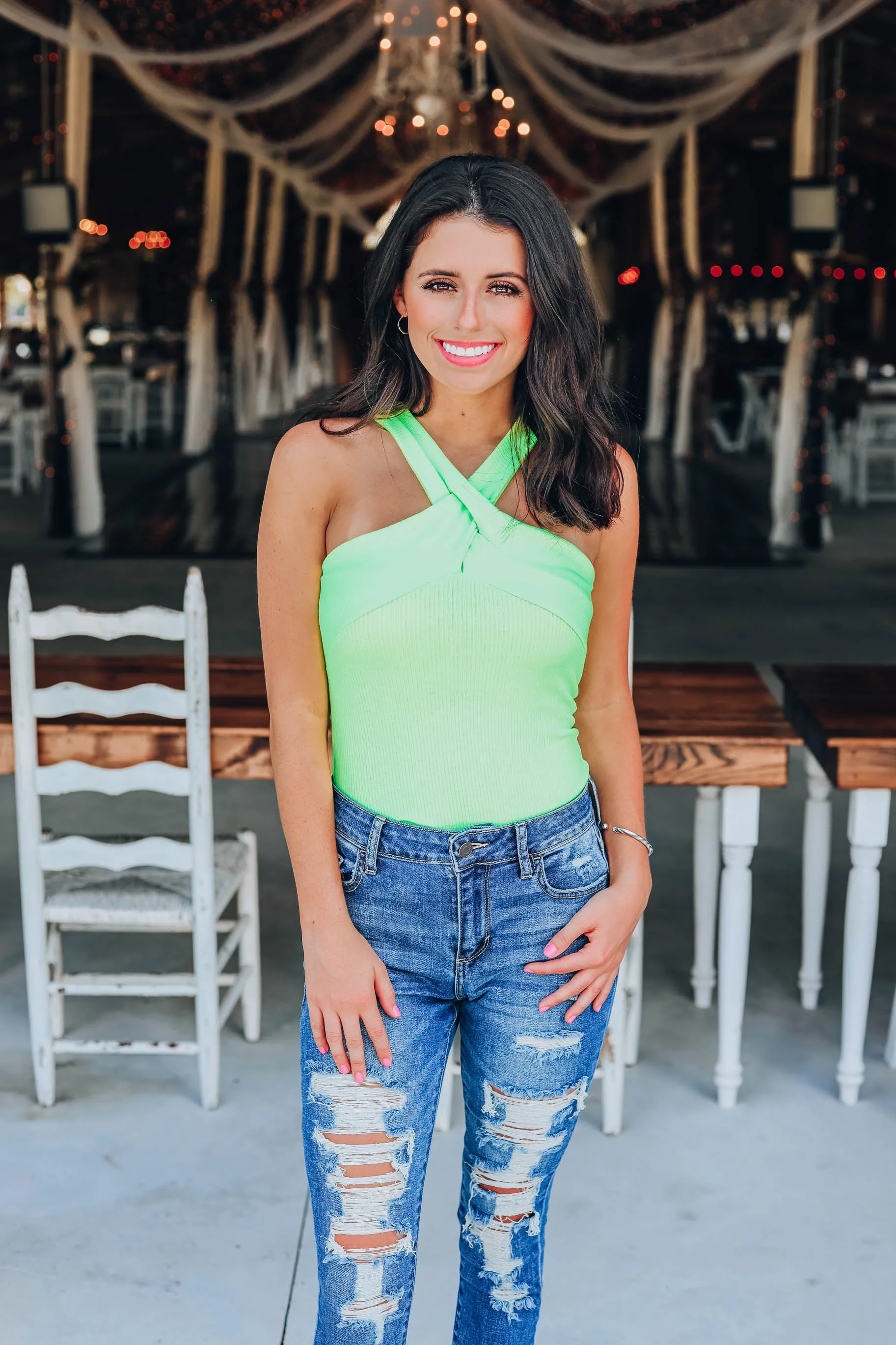 In Full Swing Bodysuit - Neon Green