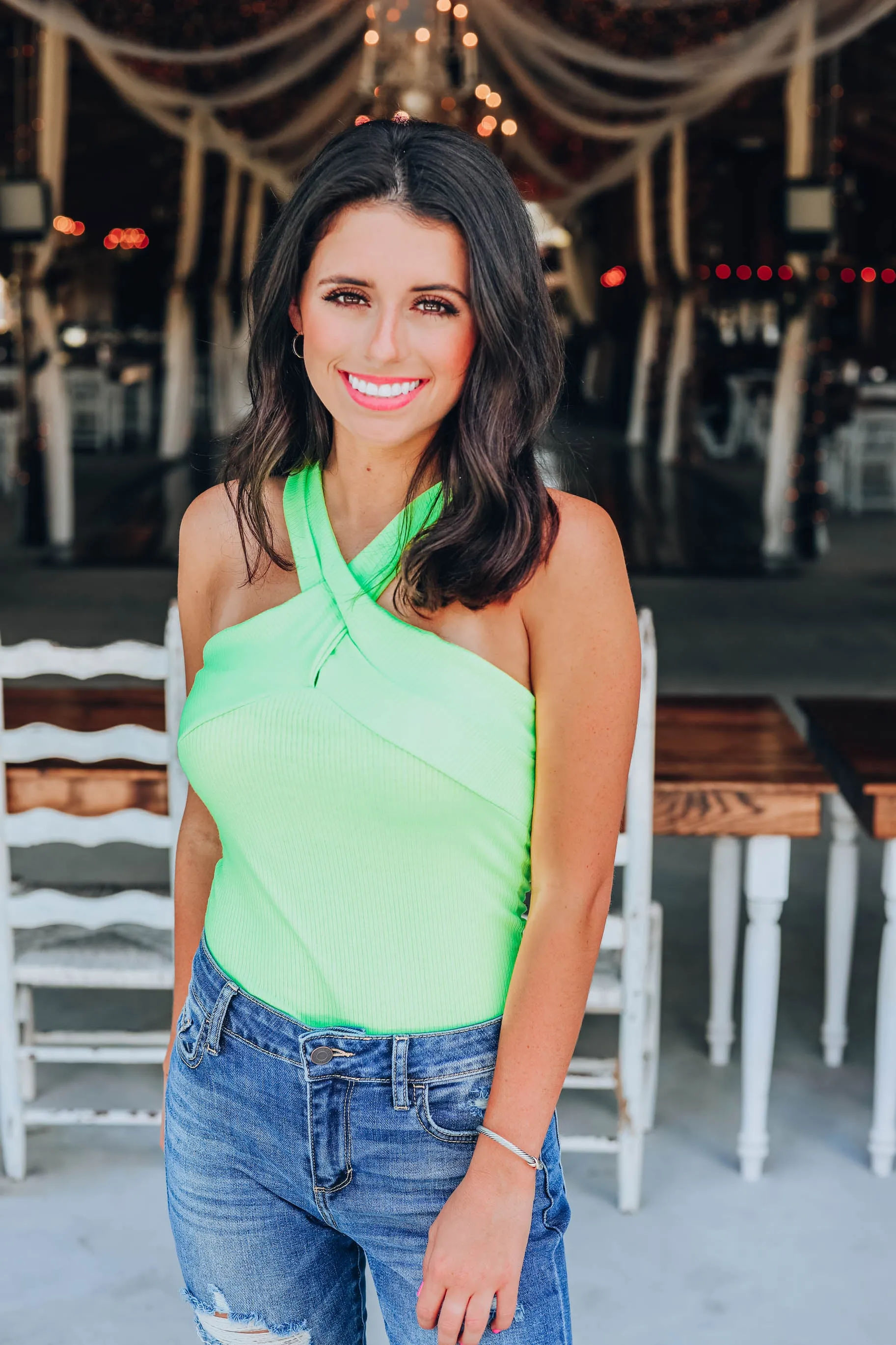 In Full Swing Bodysuit - Neon Green