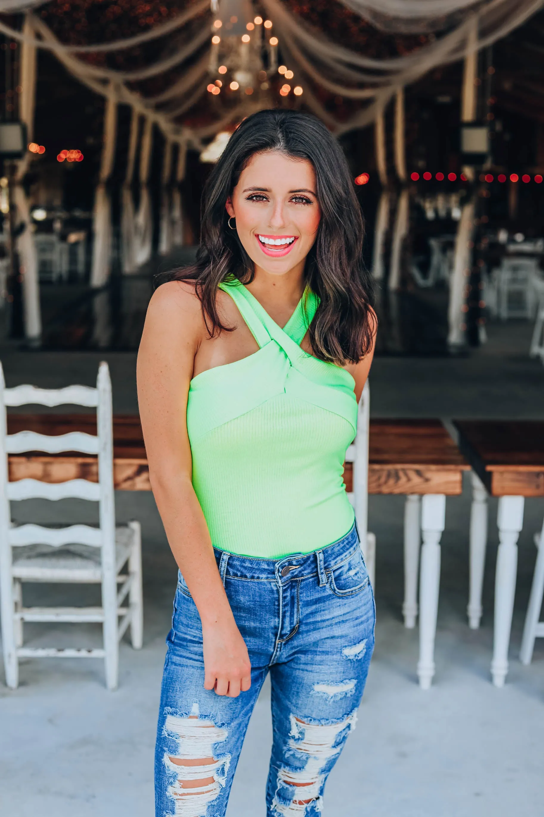 In Full Swing Bodysuit - Neon Green