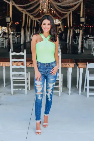 In Full Swing Bodysuit - Neon Green