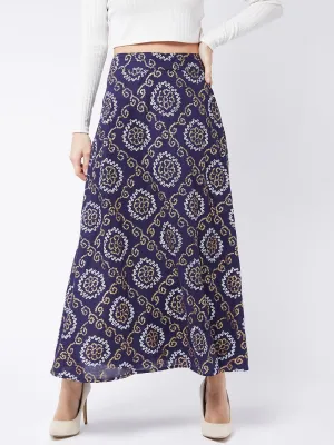 Indigo Gold Bandhani Skirt