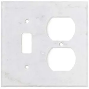 Italian Carrara White Marble Switch Plate Cover, Polished (TOGGLE DUPLEX)