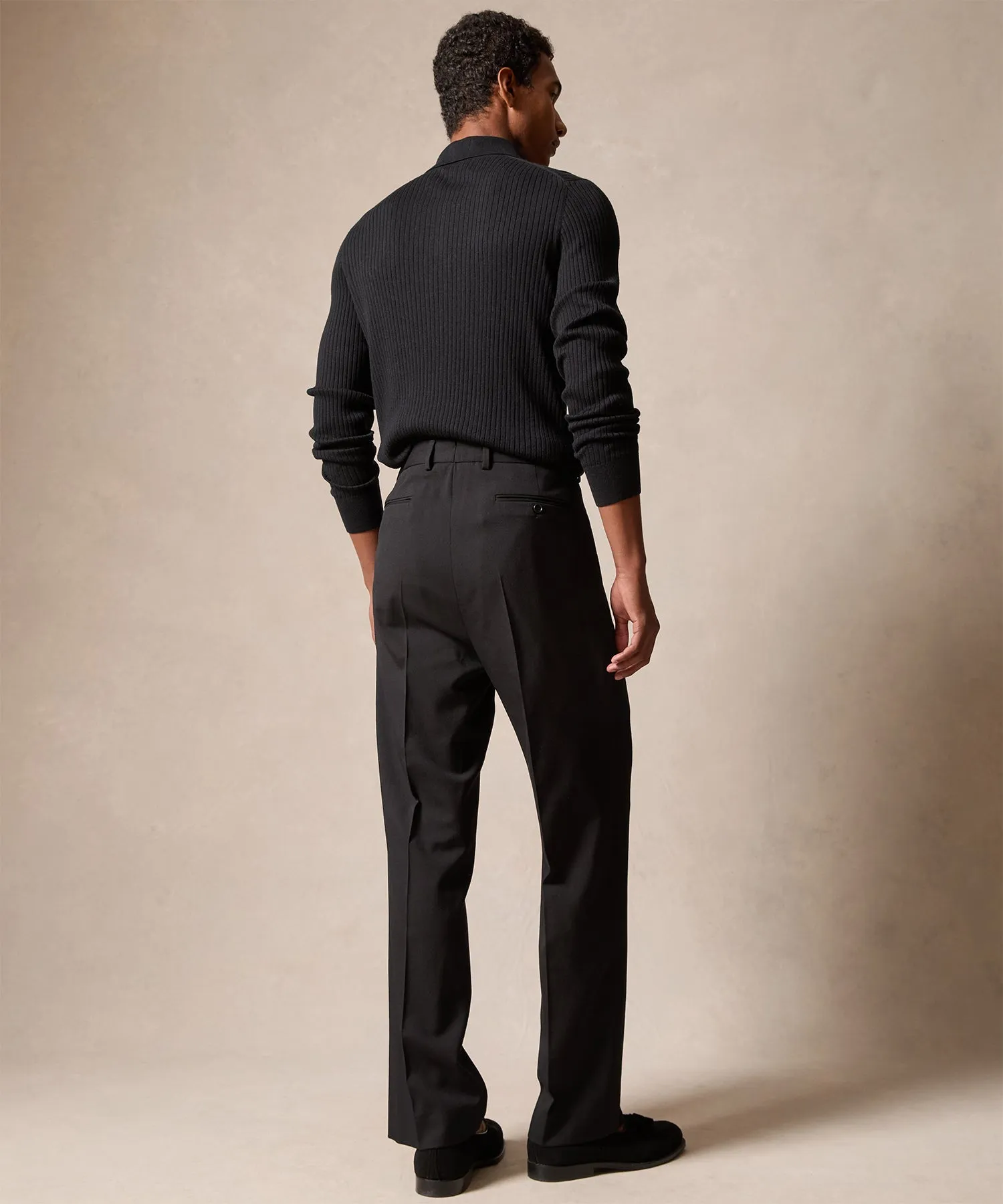 Italian Gabardine Wythe Suit in Black