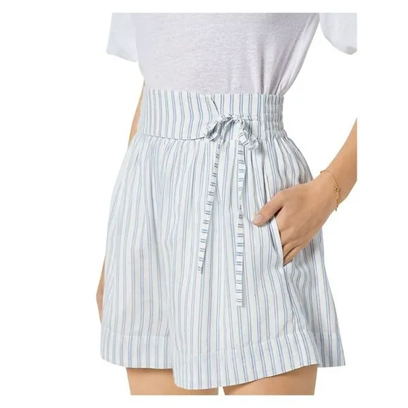 JOIE Womens Ivory Pocketed Zippered Lined Tie Banded Waist Shorts Shorts M