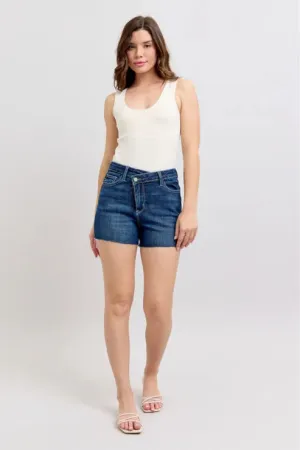 Judy Blue High Waist Criss-Cross Waistband Shorts