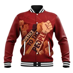 Justice To The People Africa Baseball Jacket Afro Raised Fist DT03