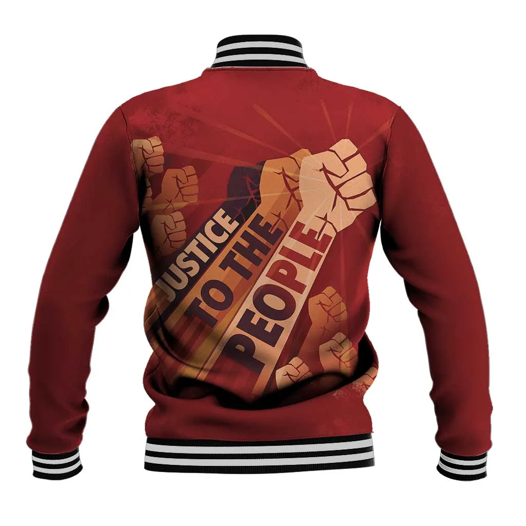 Justice To The People Africa Baseball Jacket Afro Raised Fist DT03