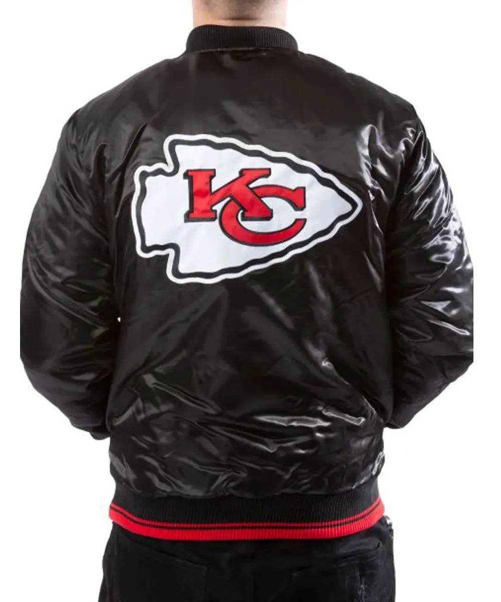 Kansas City Chiefs Black Satin Jacket