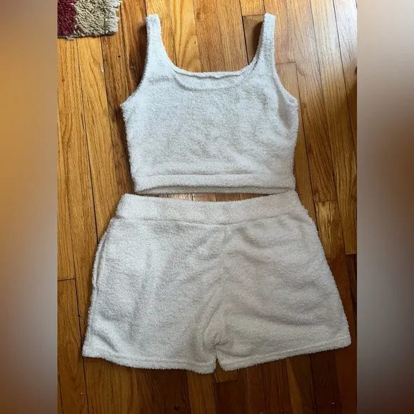 Kimberly C Cozier Than Ever Cropped Tank and Shorts Lounge Set