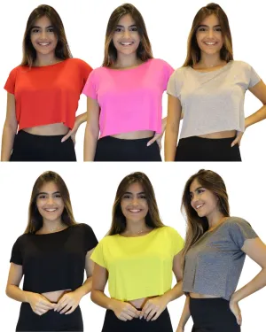 KIT 3 Cropped Corte a Fio Feminina Fitness