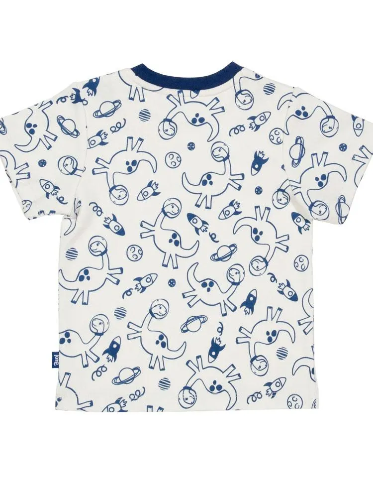 KITE Organic - Dino-Sphere T-shirt in Cream & Navy