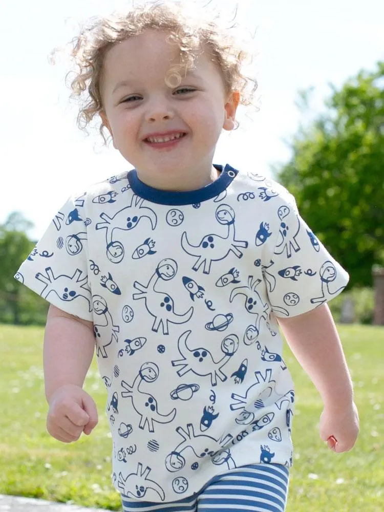 KITE Organic - Dino-Sphere T-shirt in Cream & Navy