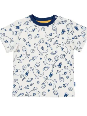 KITE Organic - Dino-Sphere T-shirt in Cream & Navy