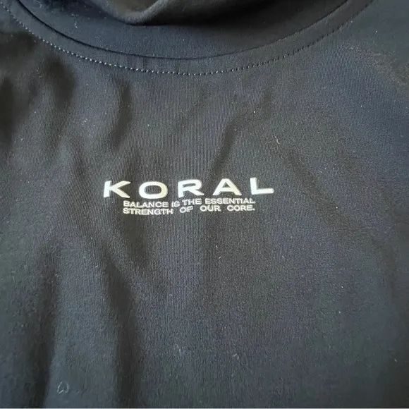 Koral Luca Long Sleeve Workout Top and Bike Shorts in Black