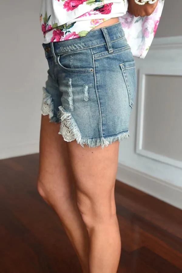 Lace Peek-A-Boo Shorts