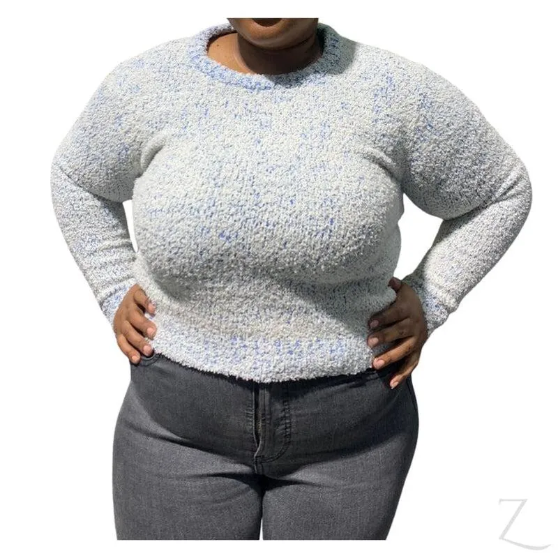 Ladies Cropped Woolly Sweater | Plain | "Ria"