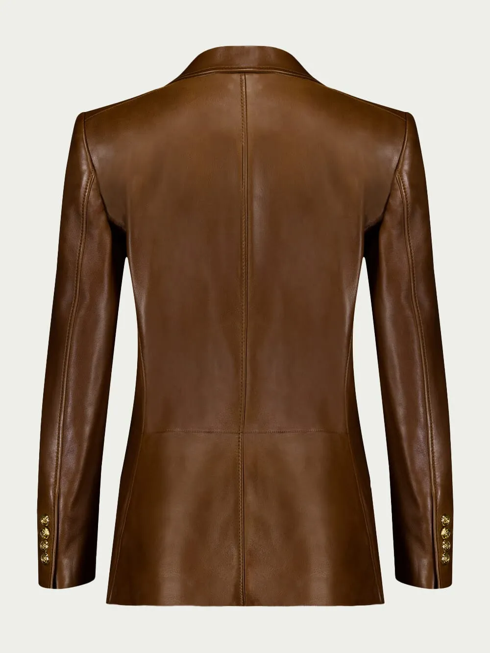 Leather Single-Breasted Jacket