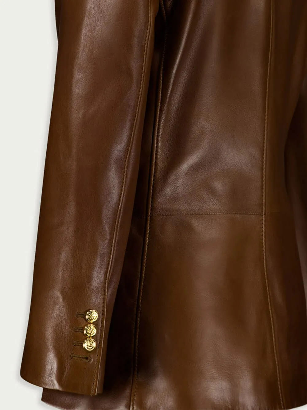 Leather Single-Breasted Jacket